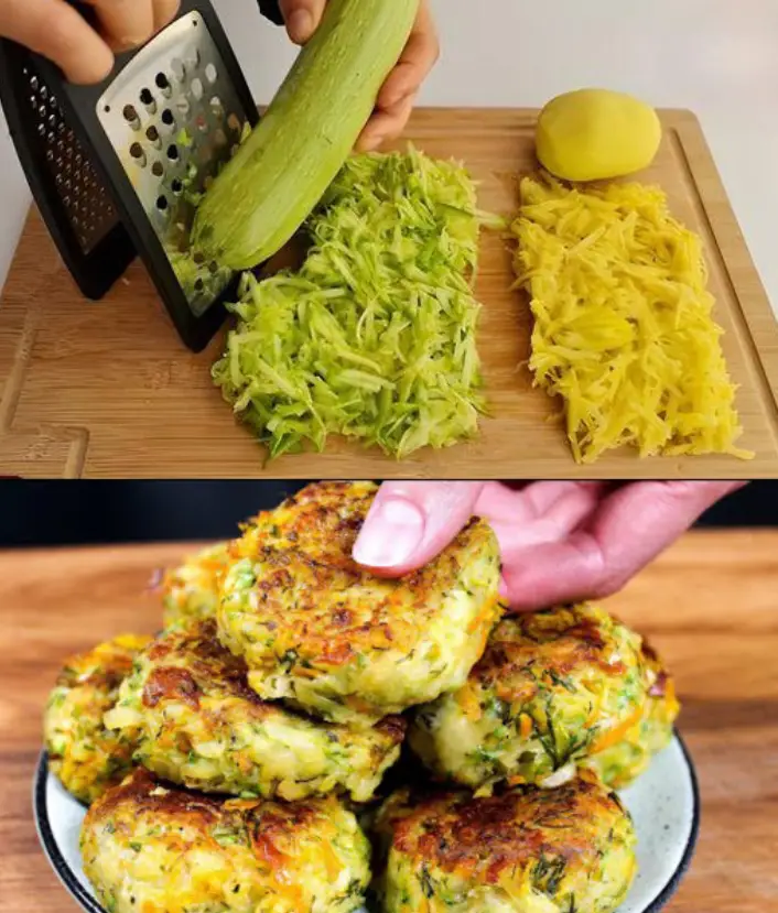 Die Familie ist glücklich, Kartoffel-Zucchini-Puffer in 10 Minuten!