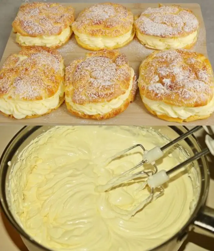 Teilchen im Blätterteig mit 1 Packung Pudding in 20 Minuten gebacken