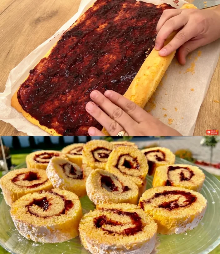 Diese Himbeerroulade hat alle Rekorde gebrochen, in 15 Minuten fertig!