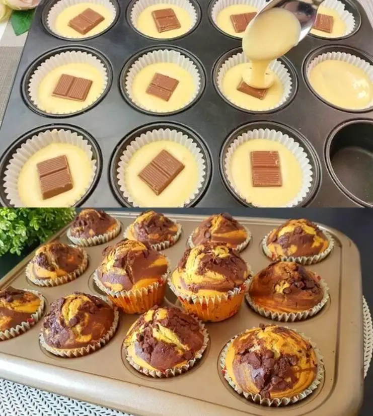 Ich bin süchtig, Muffins mit 50 g Schokolade in 20 Minuten gebacken