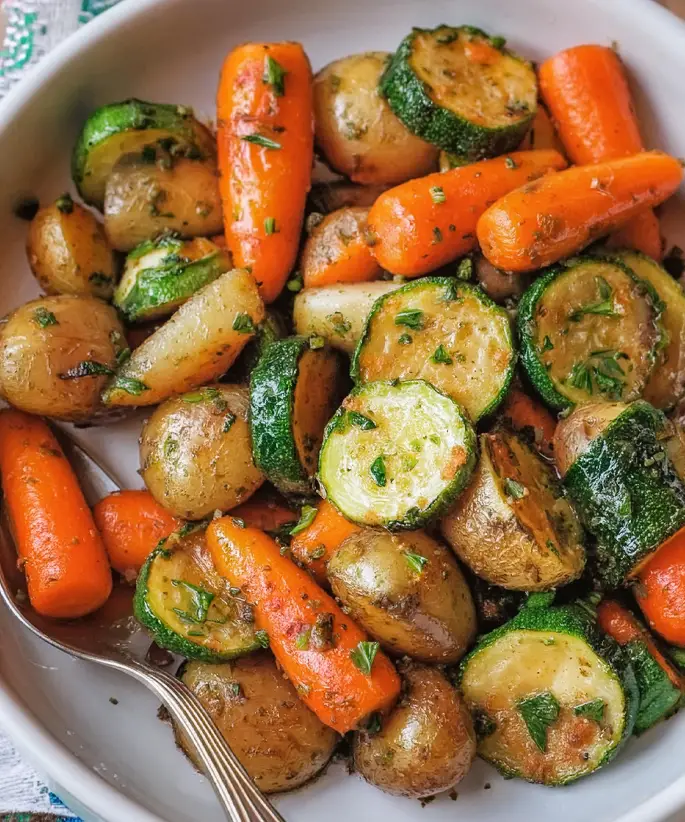 Zucchini Pfanne mit Kartoffeln für jeden Tag in 12 Minuten zubereitet!