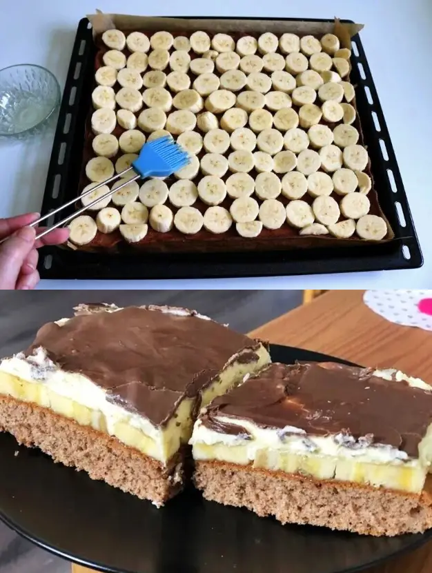 Mega leckerer Bananenkuchen vom Blech im Ofen in 10 Min!