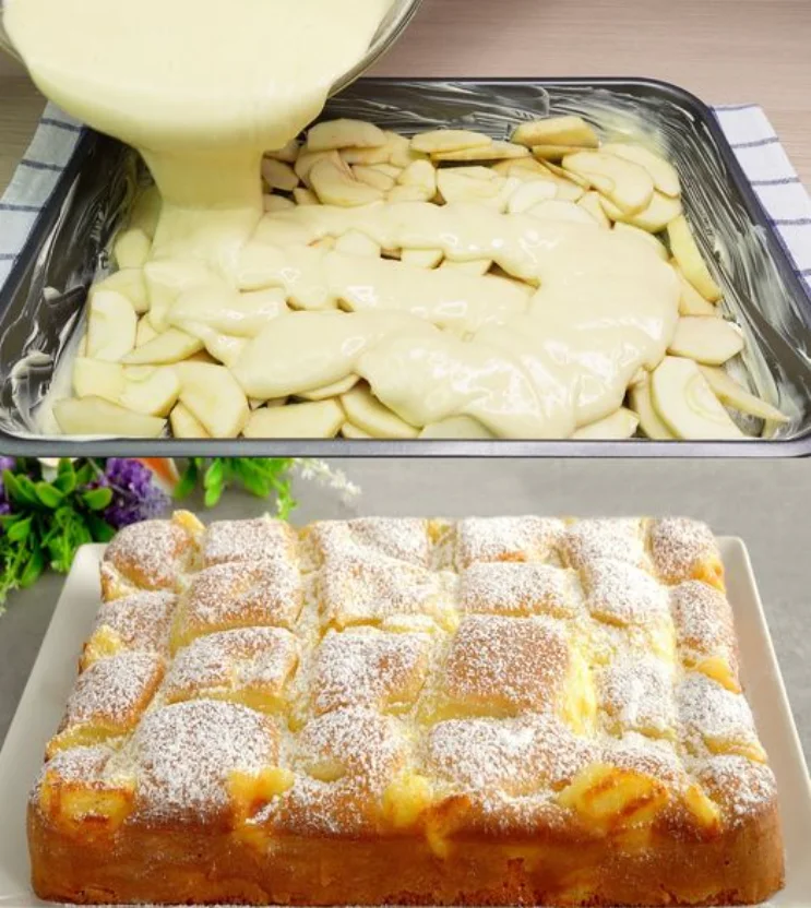 10 Minuten Apfelkuchen mit Vanillepudding der die Welt verrückt macht