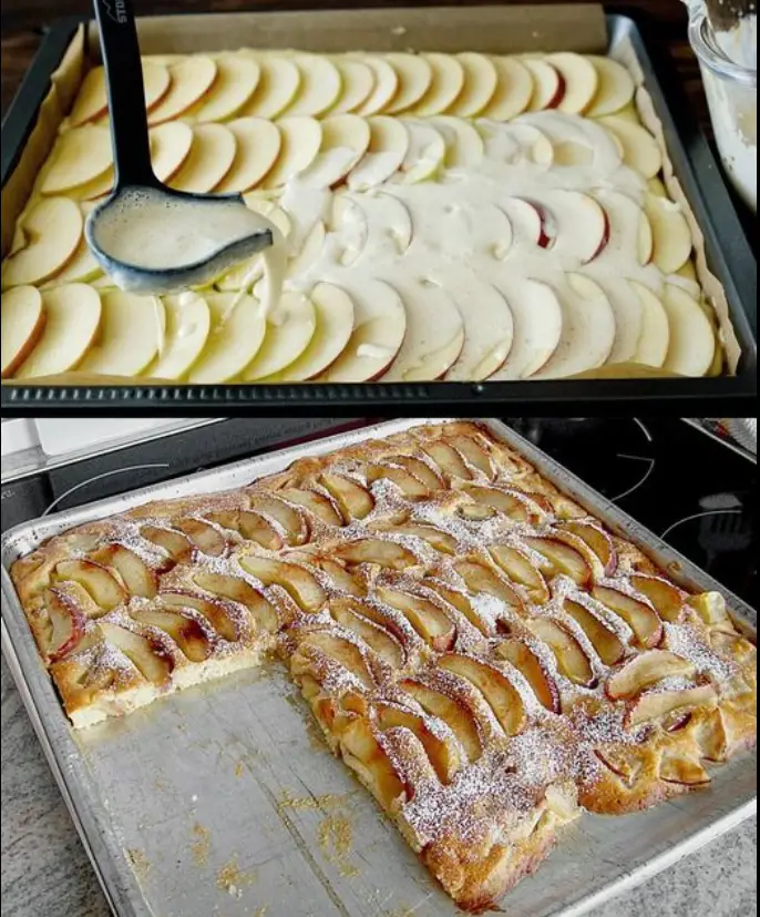 Grossmutters Apfeblechkuchen in 3 Minuten bereit fur den Backofen