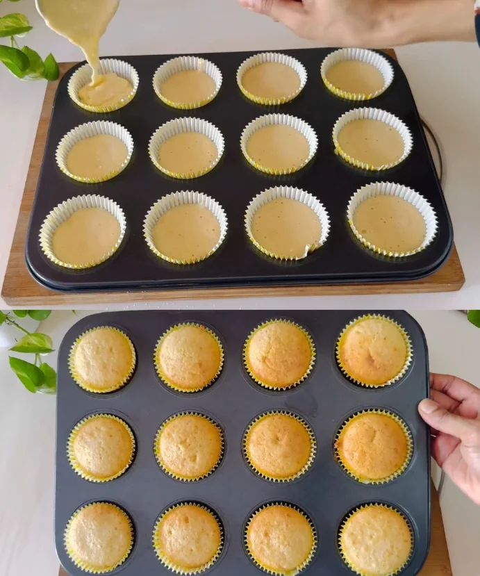 Käsekuchen Muffins gefüllt mit Vanillepudding, Mhmm konnte ich täglich essen