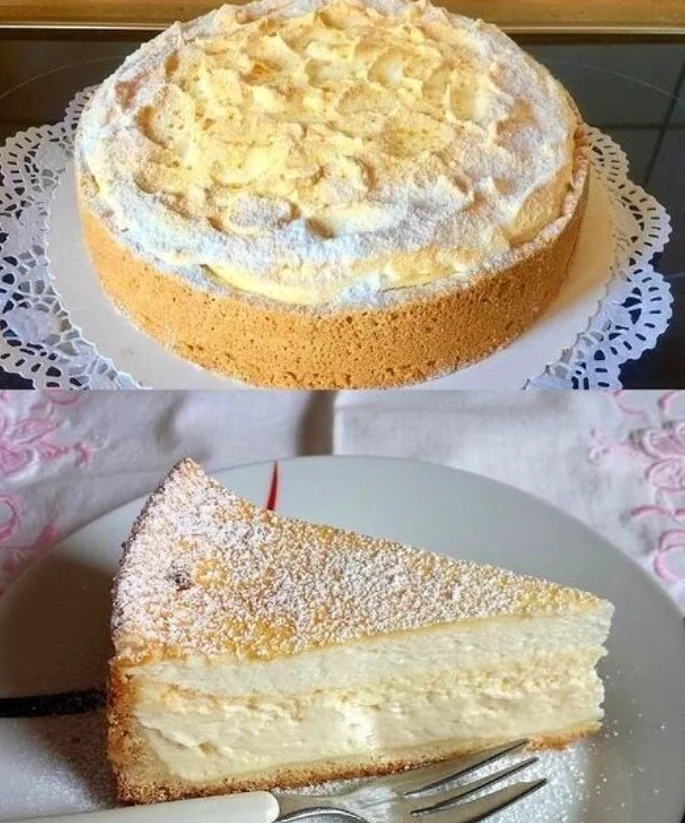 Quark Schneekuchen mit Vanillepudding in 10 Minuten