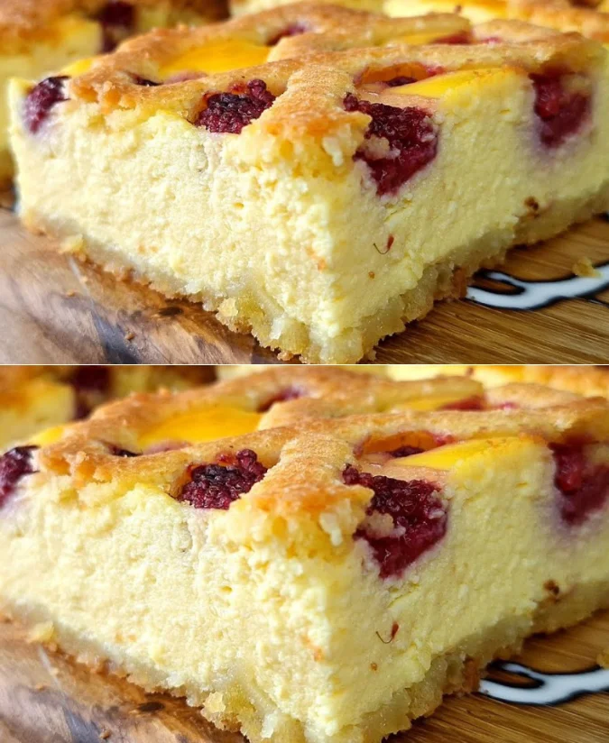 Backe ich jede WOCHE sooo lecker, Frischkäse Beeren Streusel Kuchen!