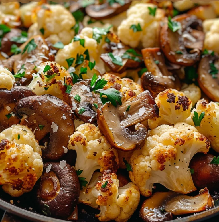 Einfach nur lecker, Blumenkohl Champignons Pfanne in nur 15 Minuten!