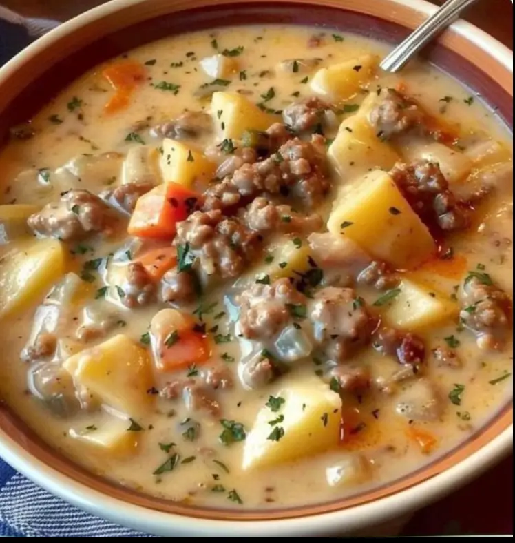 Die weltbeste Hamburger Suppe mit Hackfleisch, unglaublich lecker!