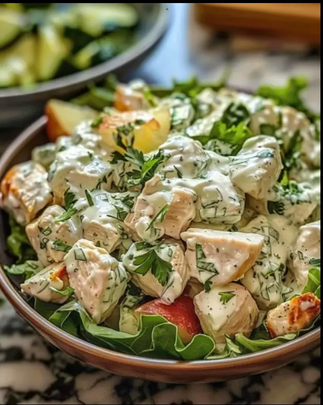 Woahhh dieses Rezept hat mich überzeugt, Griechischer Hähnchensalat mit Tzatziki!