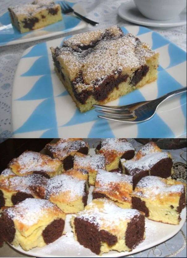 Tag und Nacht Kuchen mit 50 g Walnüssen in 15 Minuten im Ofen