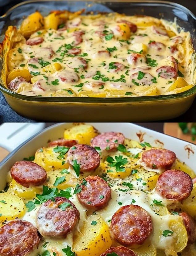 Wooow bereite ich mindestens 2x die Woche, Kartoffel-Gratin mit Würstchen