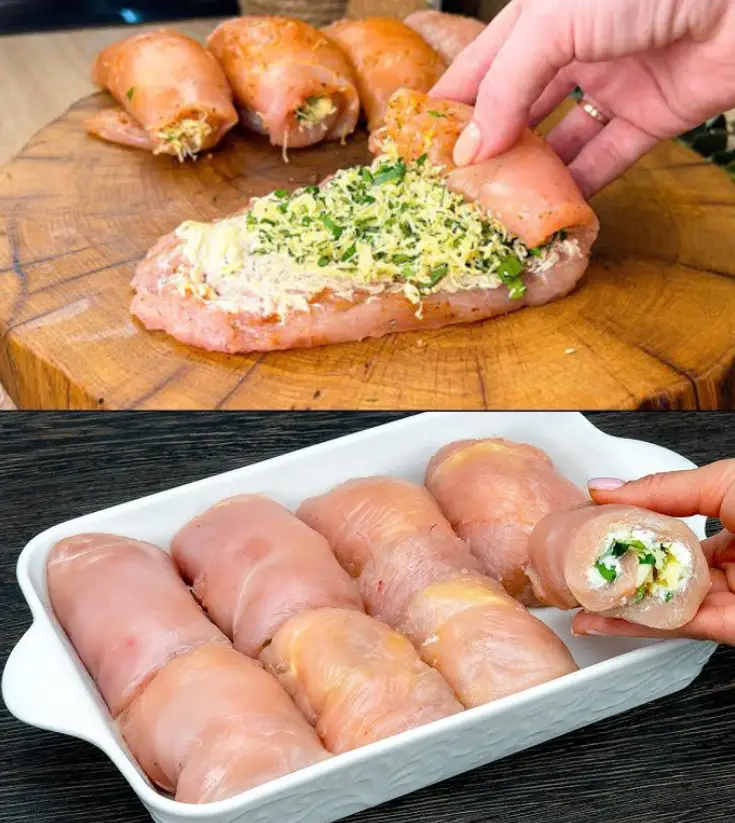 Hähnchen Käse Röllchen mit nur 4 Zutaten gelingt immer!