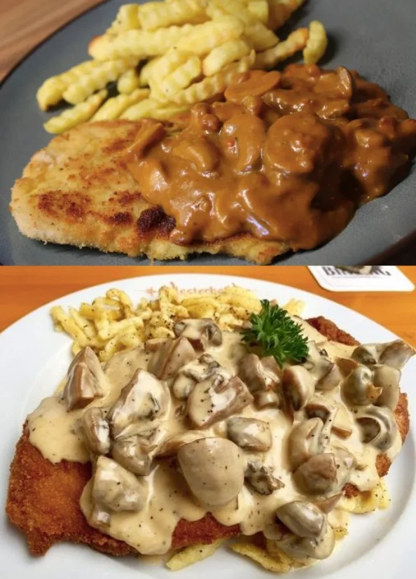 Schwarzwälder Jägersauce mit Champignons, Ratzfatz weggefuttert