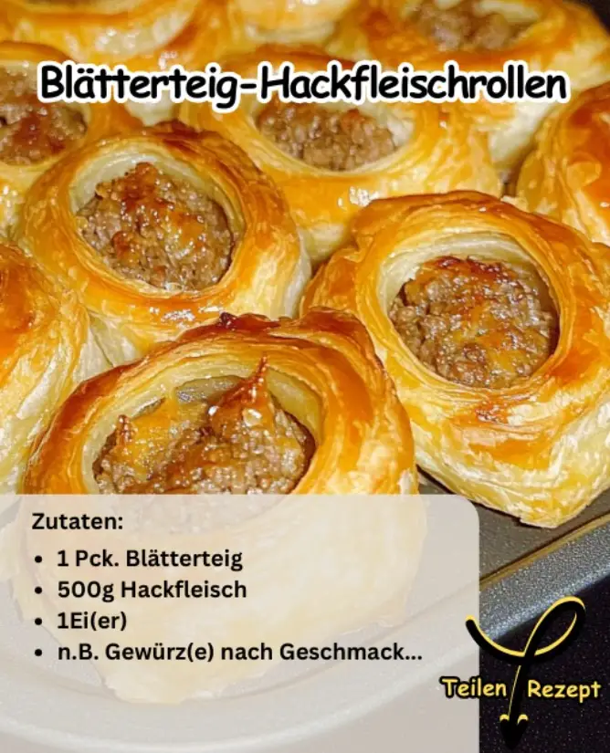 Blätterteig-Hackfleischrollen