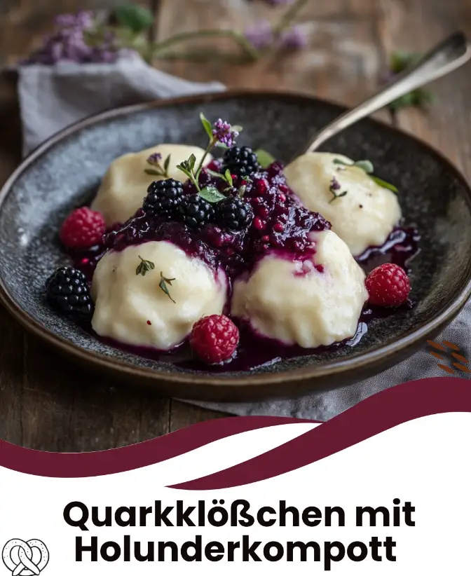 Quarkklößchen mit Holunderkompott