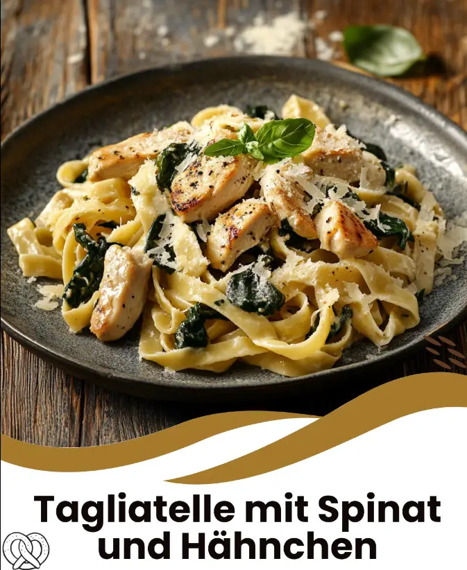 Tagliatelle mit Spinat und Hähnchen