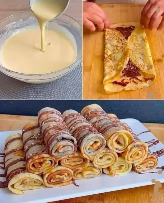 Nutella-Pfannkuchenrollen