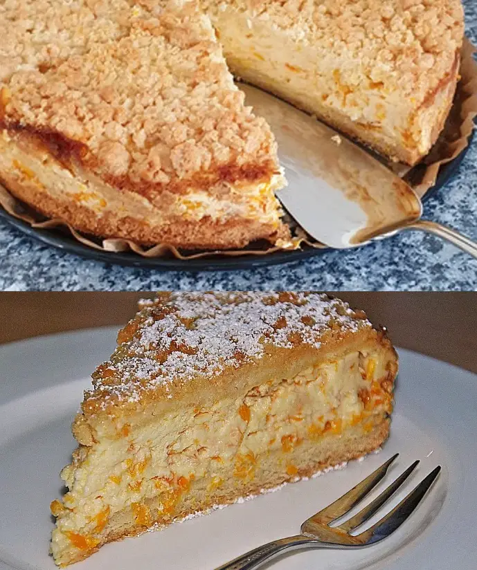 Streuselkuchen mit Mandarinen und Schmand