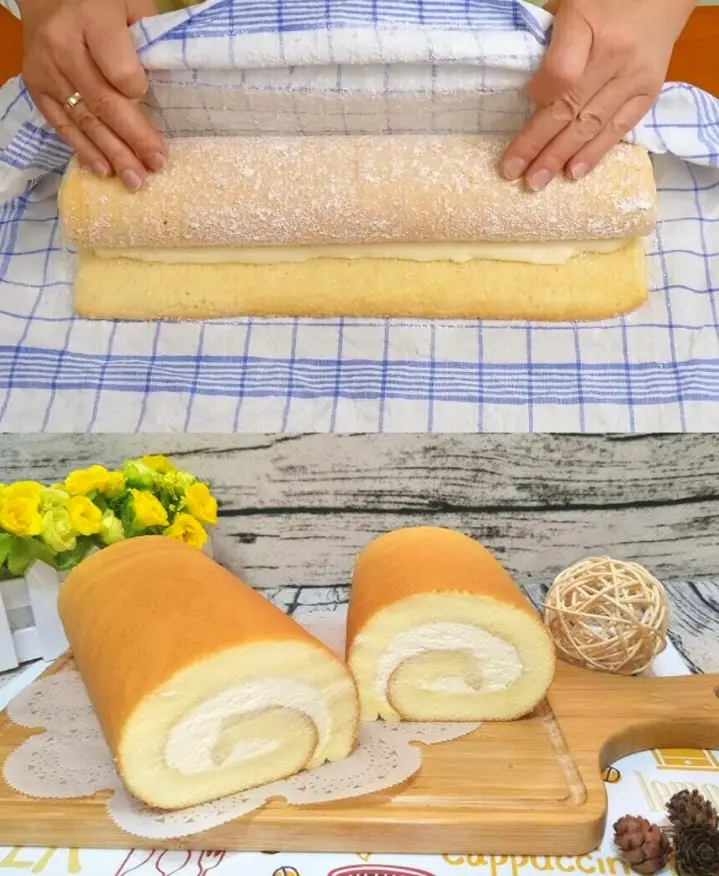 Woow du wirst ständig backen, Zitronen – Biskuitrolle in wenigen Minuten!