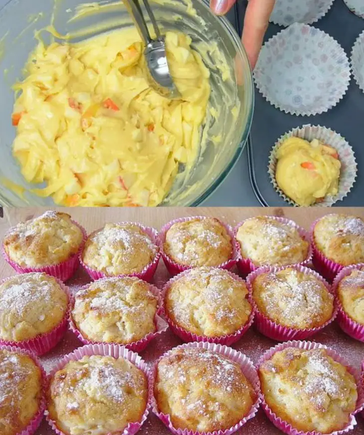 Suchtgefahrliche Apfel Quark Muffins die ich 2x in Woche backe!